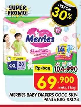 Promo Harga Merries Pants Good Skin XXL28 28 pcs - Superindo