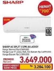 Promo Harga SHARP AH-A5VEY | AC 1/2PK  - Carrefour