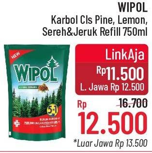 Promo Harga WIPOL Karbol Wangi Classic Pine, Lemon, Sereh + Jeruk 750 ml - Alfamidi