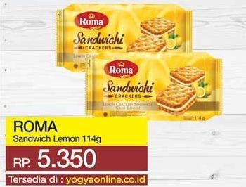 Promo Harga ROMA Sandwichi Crackers Krim Lemon 114 gr - Yogya