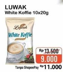 Promo Harga Luwak White Koffie per 10 sachet 20 gr - Alfamart