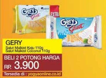 Promo Harga GERY Malkist Saluut Coconut, Saluut Sweet Cheese 105 gr - Yogya