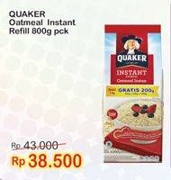 Promo Harga Quaker Oatmeal Instant Refill 800 gr - Indomaret