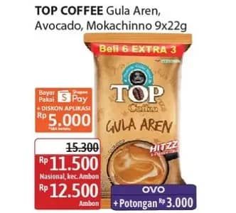 Promo Harga Top Coffee Gula Aren per 9 sachet 22 gr - Alfamidi