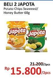 Promo Harga JAPOTA Potato Chips Seaweed, Honey Butter per 2 pouch 68 gr - Alfamidi