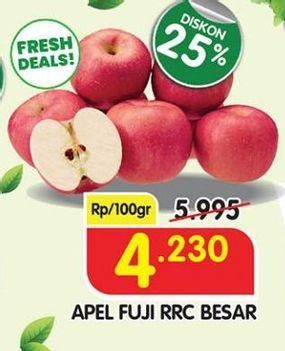 Promo Harga Apel Fuji RRC Besar per 100 gr - Superindo