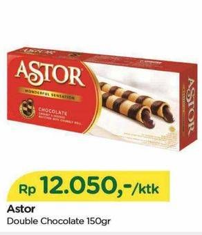 Promo Harga Astor Wafer Roll Double Chocolate 150 gr - TIP TOP
