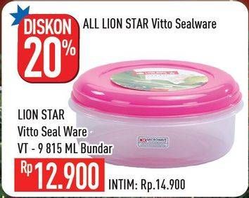 Promo Harga LION STAR Vitto Seal Ware VT-9 815 ml - Hypermart