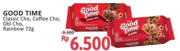 Promo Harga Good Time Cookies Chocochips Classic, Coffee, Double Choc, Rainbow Chocochip 72 gr - Alfamidi