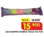 Promo Harga 365 Kamper Toilet Warna 5 pcs - Superindo