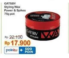 Promo Harga GATSBY Styling Wax Power Spike 75 gr - Indomaret