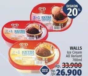 Promo Harga WALLS Ice Cream All Variants 700 ml - LotteMart