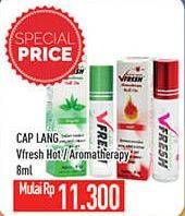 Promo Harga CAP LANG VFresh Aromatherapy Hot, Original 8 ml - Hypermart