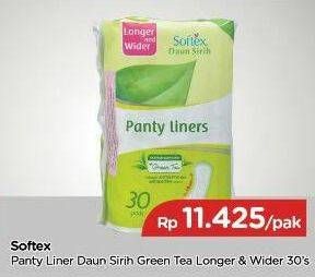 Promo Harga Softex Pantyliner Daun Sirih Green Tea Longer And Wider 30 pcs - TIP TOP