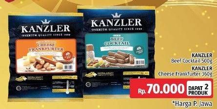 Promo Harga Kanzler Beef Coctail+Cheese Frankfurter  - LotteMart