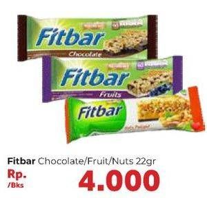 Promo Harga FITBAR Makanan Ringan Sehat Chocolate, Fruits, Nuts Delight 22 gr - Carrefour