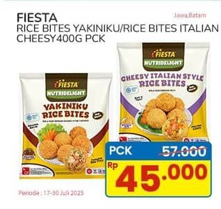 Promo Harga Fiesta Rice Bites Yakiniku, Cheesy Italian 400 gr - Indomaret