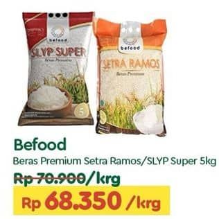 Promo Harga Befood Beras Setra Ramos, Slyp Super 5 kg - TIP TOP