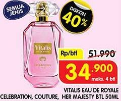 Promo Harga Vitalis Eau De Toilette Royale Celebration, Couture, Her Majesty 50 ml - Superindo