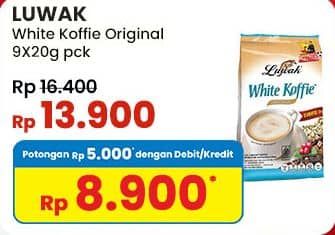 Promo Harga Luwak White Koffie Original per 10 sachet 20 gr - Indomaret