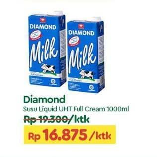 Promo Harga Diamond Milk UHT Full Cream 1000 ml - TIP TOP