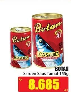 Promo Harga BOTAN Sardines Premium In Tomato Sauce 155 gr - Hari Hari