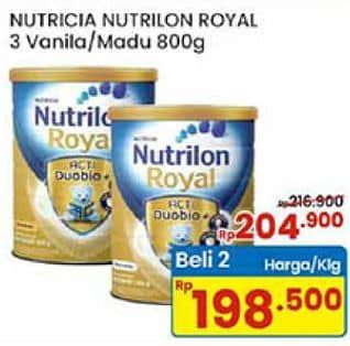 Promo Harga Nutrilon Royal 3 Susu Pertumbuhan Madu, Vanila 800 gr - Indomaret