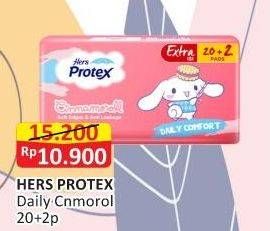 Promo Harga Hers Protex Daily Comfort Wing 23, 5cm 22 pcs - Alfamart