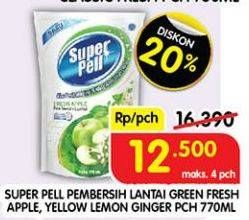 Promo Harga Super Pell Pembersih Lantai Fresh Apple, Lemon Ginger 770 ml - Superindo