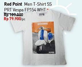 Promo Harga RED POINT Men T-Shirt SS PRT Vespa FP154 WHT  - Carrefour