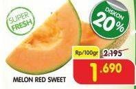 Promo Harga Melon Red Sweet per 100 gr - Superindo