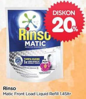 Promo Harga Rinso Detergent Matic Liquid Front Load 1450 ml - TIP TOP