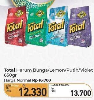 Promo Harga Total Detergent Softener Harum Bunga, Harum Lemon, Putih, Violet Breeze 650 gr - Carrefour