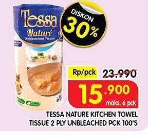 Promo Harga Tessa Nature Unbleach Tissue Towel 100 pcs - Superindo