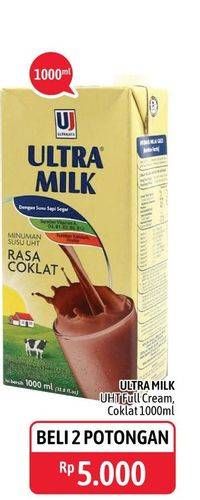 Promo Harga ULTRA MILK Susu UHT Coklat, Full Cream 1000 ml - Alfamidi