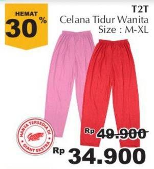 Promo Harga T2T Celana Tidur Wanita  - Giant