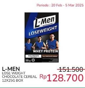 Promo Harga L-men Lose Weight Chocolate Sereal per 12 sachet 25 gr - Indomaret