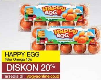 Promo Harga Happy Egg Telur Omega 10 pcs - Yogya