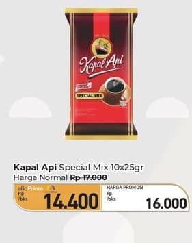 Promo Harga Kapal Api Kopi Bubuk Special Mix per 10 sachet 24 gr - Carrefour