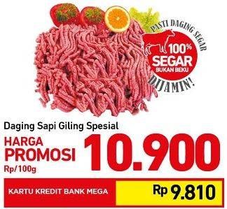 Promo Harga Daging Giling Sapi Spesial per 100 gr - Carrefour