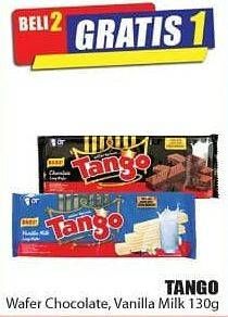 Promo Harga TANGO Long Wafer Chocolate, Vanila Milk 130 gr - Hari Hari