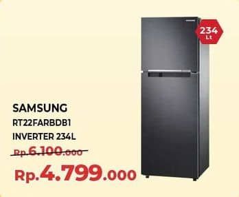 Promo Harga Samsung RT22FARBDB1/SE Kulkas 2 Pintu dengan Digital Inverter 234L   - Yogya