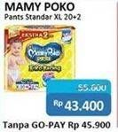 Promo Harga Mamy Poko Pants Xtra Kering XL20+2  - Alfamidi