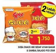 Promo Harga SOBA Snack Mie Sedap Ayam Bakar, Sambal Balado per 2 pcs 21 gr - Superindo