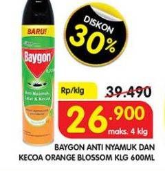 Promo Harga BAYGON Insektisida Spray Orange Blossom 600 ml - Superindo