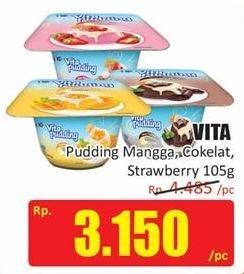 Promo Harga VITA PUDDING Pudding Mangga, Strawberry, Coklat 105 gr - Hari Hari