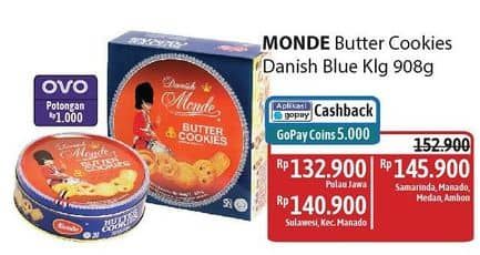 Promo Harga Monde Butter Cookies 908 gr - Alfamidi