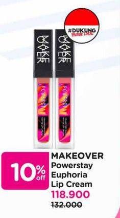 Promo Harga Make Over Powerstay Transferproof Lip Cream Euphoria 1 pcs - Watsons