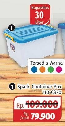 Promo Harga SHINPO Spark Container Box 110-CB30 30 ltr - Lotte Grosir