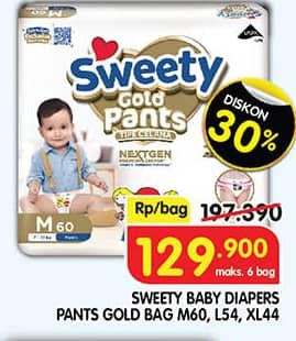 Promo Harga Sweety Gold Pants M60, L54, XL44 44 pcs - Superindo